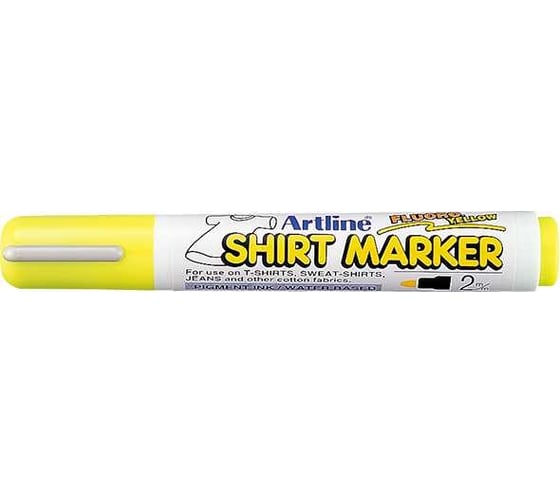 Маркер по ткани Artline Shirt Marker, наконечник 2.0 мм, флуоресцентный желтый EKT2-619 1