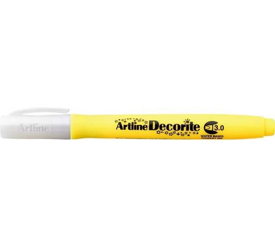 Маркер Artline Decorite с пигментными чернилами, плоский наконечник 3.0 мм, желтый EDF3-309