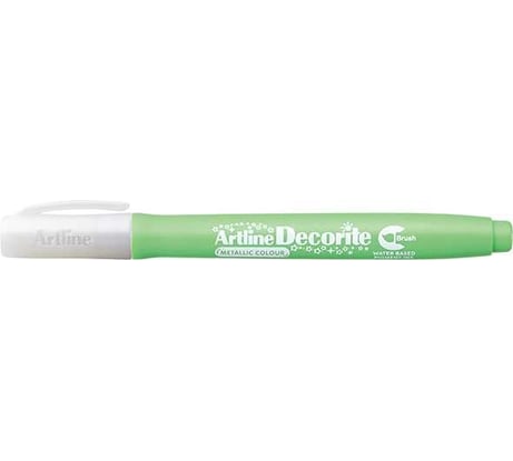 Маркер-кисть Artline Decorite Metallic Brush с пигментными чернилами, зеленый металлик EDFMF-941