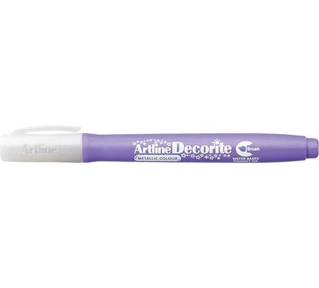 Маркер-кисть Artline Decorite Metallic Brush с пигментными чернилами, фиолетовый металлик EDFMF-965