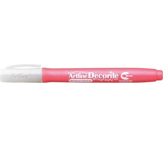 Маркер-кисть Artline Decorite Metallic Brush с пигментными чернилами, розовый металлик EDFMF-989 1