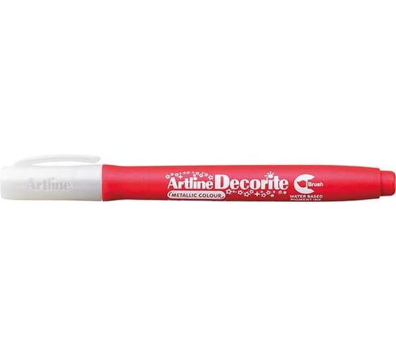 Маркер-кисть Artline Decorite Metallic Brush с пигментными чернилами, красный металлик EDFMF-903 1