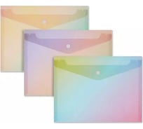 Папка-конверт на кнопке Attache Selection rainbow a5, полипропилен, 3 штуки в упаковке 1378370