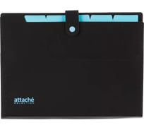 Папка органайзер Attache Selection blackbluе на кнопке, а4, 500 мкм, 5 отделений 1601570