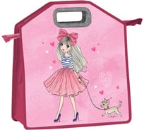 Папка-сумка ЮНЛАНДИЯ 1 отделение, фетровые ручки, 34x30x11 см, girl and dog 270997