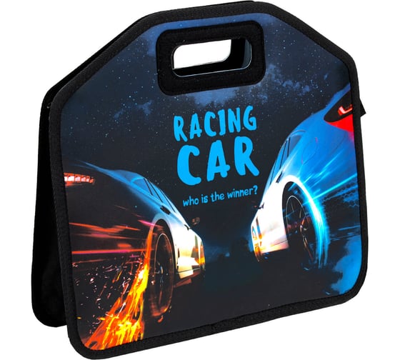 Папка-сумка ЮНЛАНДИЯ 1 отделение, фетровые ручки, 34x30x11 см, night race 270999