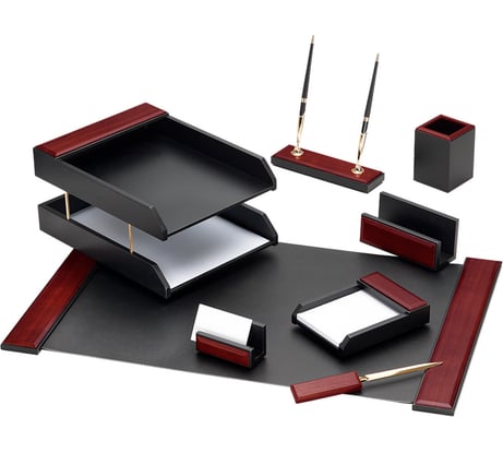 Настольный набор Galant sirius из дерева, 8 предметов, цвет красное дерево/черный 238162