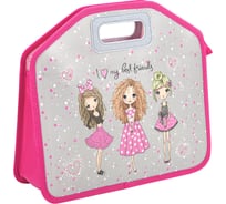 Папка-сумка ЮНЛАНДИЯ 1 отделение, фетровые ручки, 34x30x11 см, girls 271631