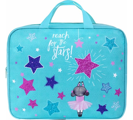 Папка на молнии с ручками BRAUBERG а4, 1 отделение, полиэстер, 80 мм, shining stars 271479