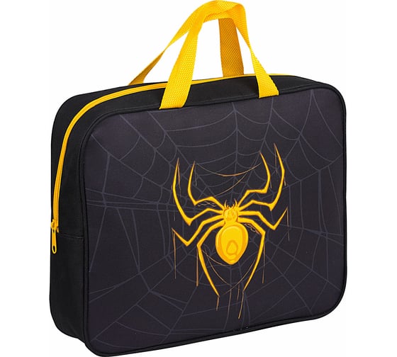 Папка на молнии с ручками BRAUBERG а4, 1 отделение, полиэстер, 80 мм, venomous spider 271485