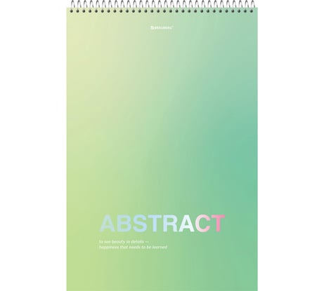 Блокнот BRAUBERG большой формат, 198x297 мм, А4, 80 л., гребень, жесткая подложка, клетка, abstract 114358