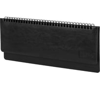 Датированный планинг BRAUBERG 2024 г., 305x140 мм, imperial, под кожу, черный 114813