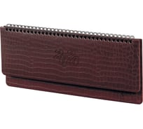 Датированный планинг BRAUBERG 2024 г., 305x140 мм, comodo, под кожу, коричневый 114806