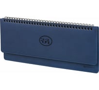 Датированный планинг BRAUBERG 2024 г., 305x140 мм, favorite, под кожу, темно-синий 114803