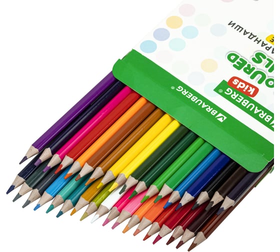 Цветные карандаши BRAUBERG kids 36 цветов, трехгранный корпус, мягкий грифель 3 мм 181945