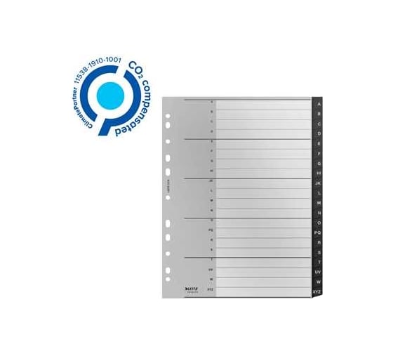 Разделители Leitz re:сycle, a - z, формат А4, пп, черный 12190000