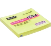 Стикеры Attache Selection extra с клеевым краем, 76x76, неон, желтый, 100 листов 1612908