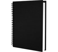 Скетчбук для маркеров BRAUBERG бумага вхи 200 г/м2, 145x205 мм, 40 л, гребень, твердая обложка, черный 115079