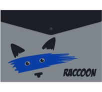 Папка для тетрадей Феникс + Енот полипропилен, А4, 33x23.5 см, 1 отделение, кнопка, УФ-печать 56607