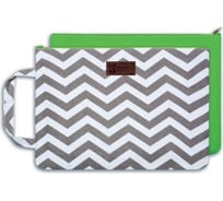 Папка для тетрадей Феникс + Фактура "Зигзаг" хлопок с запечаткой, молния по верхнему краю, с ручками, 33x24 см 44147