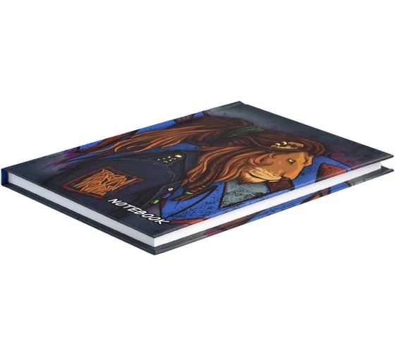Записная книжка Феникс + Notebook КРУТОЙ ЛЕВ 120x170 мм 80 листов твердый переплет полноцветная печать УФ-лак выборочный матовая ламинация 65 г/кв. м печать в одну краску клетка недатированный 61483
