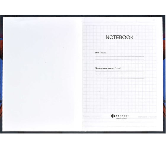 Записная книжка Феникс + Notebook КРУТОЙ ЛЕВ 120x170 мм 80 листов твердый переплет полноцветная печать УФ-лак выборочный матовая ламинация 65 г/кв. м печать в одну краску клетка недатированный 61483
