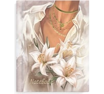 Записная книжка Феникс + Notebook ОТТЕНКИ БЕЛОГО А6 105x140 мм 80 листов твердый переплет 7БЦ полноцветная печать глиттер + тиснение фольгой матовая ламинация блок - белый офсет 65 г/кв. м одна краска линия 61501