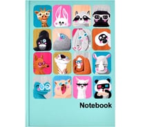 Записная книжка Феникс + Notebook МОРДАШКИ 120x170 мм 80 листов твердый переплет полноцветная печать УФ-лак выборочный матовая ламинация 65 г/кв. м печать в одну краску клетка недатированный 61482