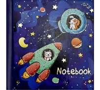 Записная книжка Феникс + Notebook КОСМИЧЕСКИЕ ТУРИСТЫ 105x105 мм 48 листов твердый переплет тиснение фольгой глянцевая ламинация блок - белый офсет 65 г/кв. м без печати 53750