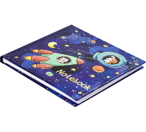 Записная книжка Феникс + Notebook КОСМИЧЕСКИЕ ТУРИСТЫ 105x105 мм 48 листов твердый переплет тиснение фольгой глянцевая ламинация блок - белый офсет 65 г/кв. м без печати 53750