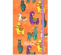 Записная книжка Феникс + Notebook 80л ЦВЕТНЫЕ АЛЬПАКИ,90x145 мм застежка-резинка твердый переплет внутренний блок - белый офсет линия 51521