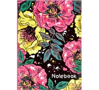 Записная книжка Феникс + Notebook ЯРКИЕ БУТОНЫ 120x170 мм 80 листов твердый переплет полноцветная печать УФ-лак выборочный матовая ламинация 65 г/кв. м печать в одну краску клетка недатированный 61485