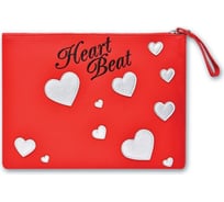 Папка для документов Феникс + СЕРДЦА 34,5x24 искусственная кожа собачка из искусственной кожи в виде петли для ношения папки на руке молния аппликации из искусственной кожи с вышивкой ПЭТ-па