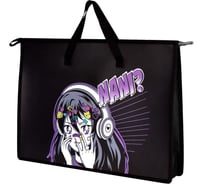 Пластиковая папка для чертежей и рисунков Феникс + 12 МАНГА полипропилен формат А3 45x33x9 см 1 отделение молния внутренний ПВХ карман дно с расширением текстильные ручки УФ-печать 62513