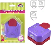 Угловой панч-дырокол Феникс + 12,10 мм 4 мм 7 мм размер рисунка 10 мм 4 мм 7 мм размер панча 74x62x34 малиновый + фиолетовый цвет ПВХ-блистер на картонной подложке с европодвесом 46377