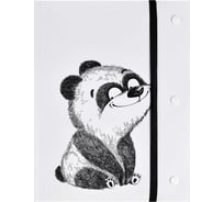 Пластиковая папка для чертежей и рисунков Феникс + 12 КРЭЙЗИ ПАНДА полипропилен формат А5 17,2x22,5 см 1 отделение резинка 20 ПВХ файлов формата А4 печать шелкографией 60454