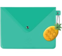 Папка для документов Феникс + Ананас А5, 23.3x17.8 см, ПВХ, 1 отделение, кнопка, брелок из ПВХ в комплекте, блинтовое тиснение 52572