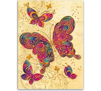 Записная книжка Феникс + Ноутбук 20 БАБОЧКИ А6 110x150 мм 160 страниц обложка из металлизированной бумаги тиснение фольгой стразы внутренний блок офсет 38878