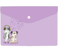 Папка для документов Феникс + КОТЫ-МЕЛОМАНЫ полипропилен, А5, 24x17 см, 1 отделение, кнопка, УФ-печать 58813