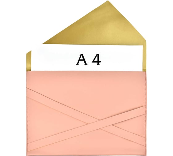 Папка для документов Феникс + НАППА РОЗОВЫЙ А4+, 33x24, 1 отделение, искусственная двухслойная кожа, крестообразная застёжка 47090