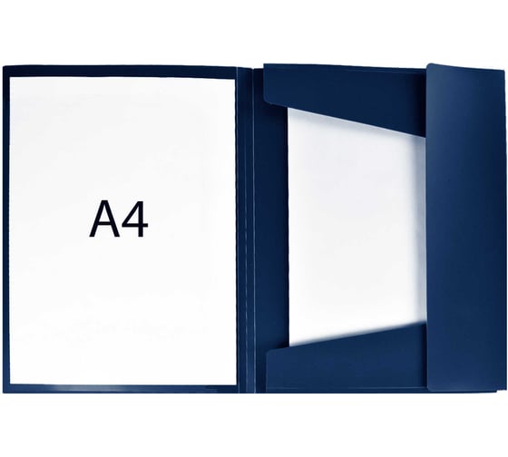 Папка для документов Феникс + ГЕРБ СИНИЙ полипропилен, А4, 32x24x0.8 см, 1 отделение, резинка, 1 впаянный уголок, печать в 1 краску 53243