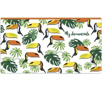 Папка для документов Феникс + ТУКАНЫ полипропилен, 26x14 см, 1 отделение, гибкая молния, УФ-печать 53234