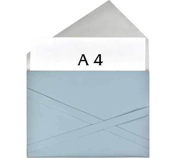 Папка для документов Феникс + НАППА ГОЛУБОЙ А4+, 33x24, 1 отделение, искусственная двухслойная кожа, крестообразная застёжка 47089