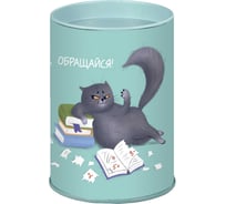 Копилка-подставка для канцелярских принадлежностей Феникс+ ОЗОРНЫЕ КОТИКИ 10,4x7,5x7,5 см, металл, полноцветная печать, ПЭТ-пакет 63455