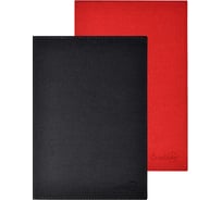 Записная книжка Феникс + А5 15 ДЖИНС КРАСНЫЙ+ЧЕРНЫЙ кожзам 146x211 мм 160 листов мягкий переплет белый офсет 70 г/кв. м блинтовое тиснение печать в одну краску клетка линия печать форзаца: п