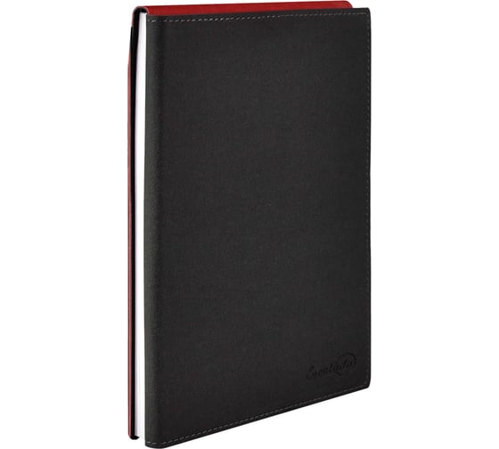 Записная книжка Феникс + А5 15 ДЖИНС КРАСНЫЙ+ЧЕРНЫЙ кожзам 146x211 мм 160 листов мягкий переплет белый офсет 70 г/кв. м блинтовое тиснение печать в одну краску клетка линия печать форзаца: п