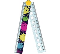 Линейка Феникс+ КОТОКЛЯКСЫ 15-30 см, полистирол, стикер с полноцветной запечаткой, подложка из мелованного картона + ПЭТ-пакет с европодвесом 60681