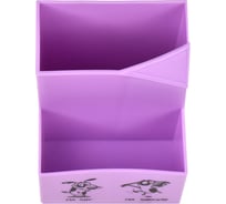 Подставка для канцелярских принадлежностей Феникс+ ДОГ ЛАВ СТОРИ 8,4x8,4x9 см, полипропилен, цвет: сиреневый, шелкография в одну краску, 2 отделение, ПЭТ-пакет с европодвесом 59946