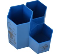 Подставка для канцелярских принадлежностей Феникс+ ТАКСА НА САМОКАТЕ 11x11,5x12 см, полипропилен, цвет: голубой, шелкография в одну краску, 3 отделение, ПЭТ-пакет с европодвесом 59948