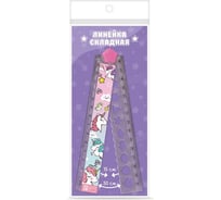 Линейка Феникс+ ЕДИНОРОГИ 15-30 см, полистирол, стикер с полноцветной запечаткой, подложка из мелованного картона + ПЭТ-пакет с европодвесом 52626